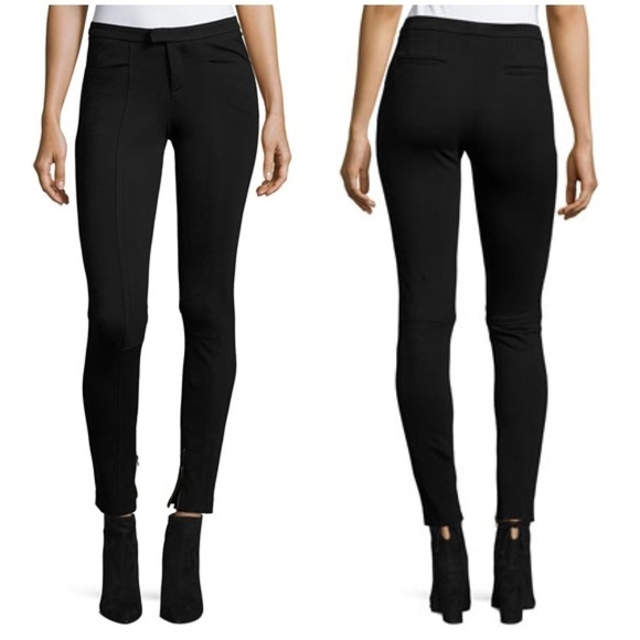 ATM ANTHONY THOMAS MELILLO Ponte Mid-rise Moto Pants In Black Size 4 - Picture 12 of 12